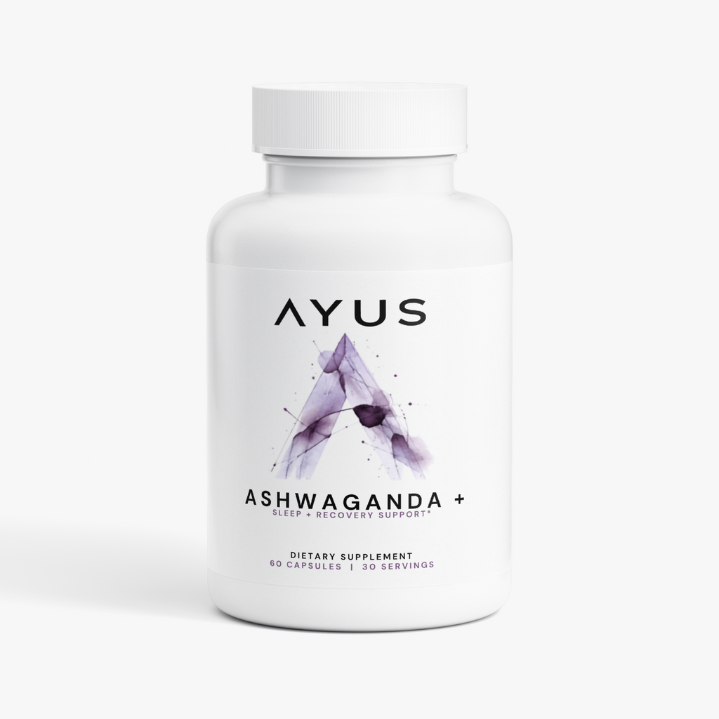 AYUS Ashwagandha + supplement bottle