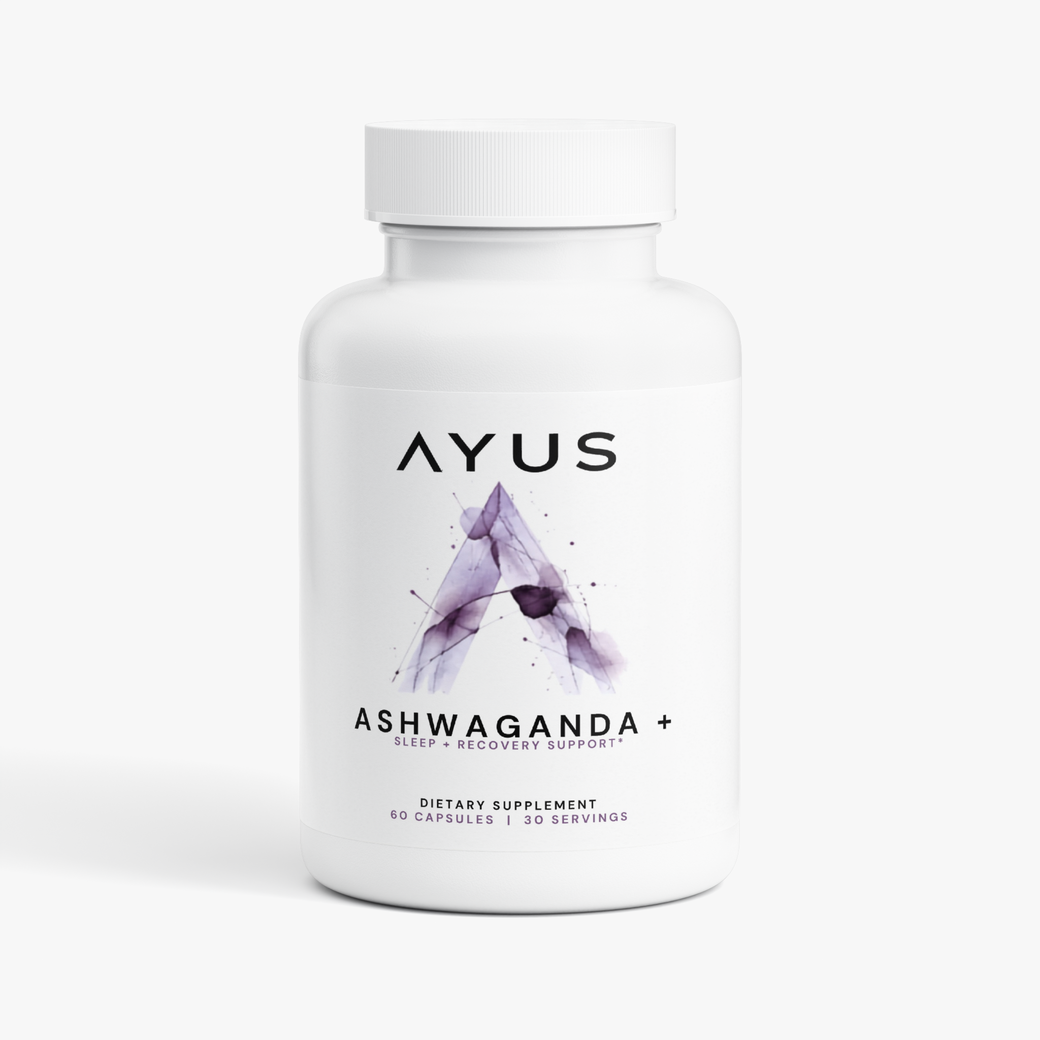 AYUS Ashwagandha + supplement bottle