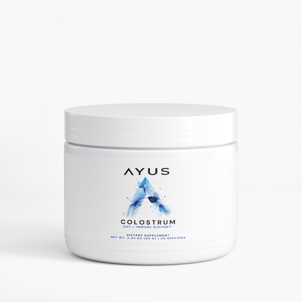 AYUS Colostrum Powder supplement jar