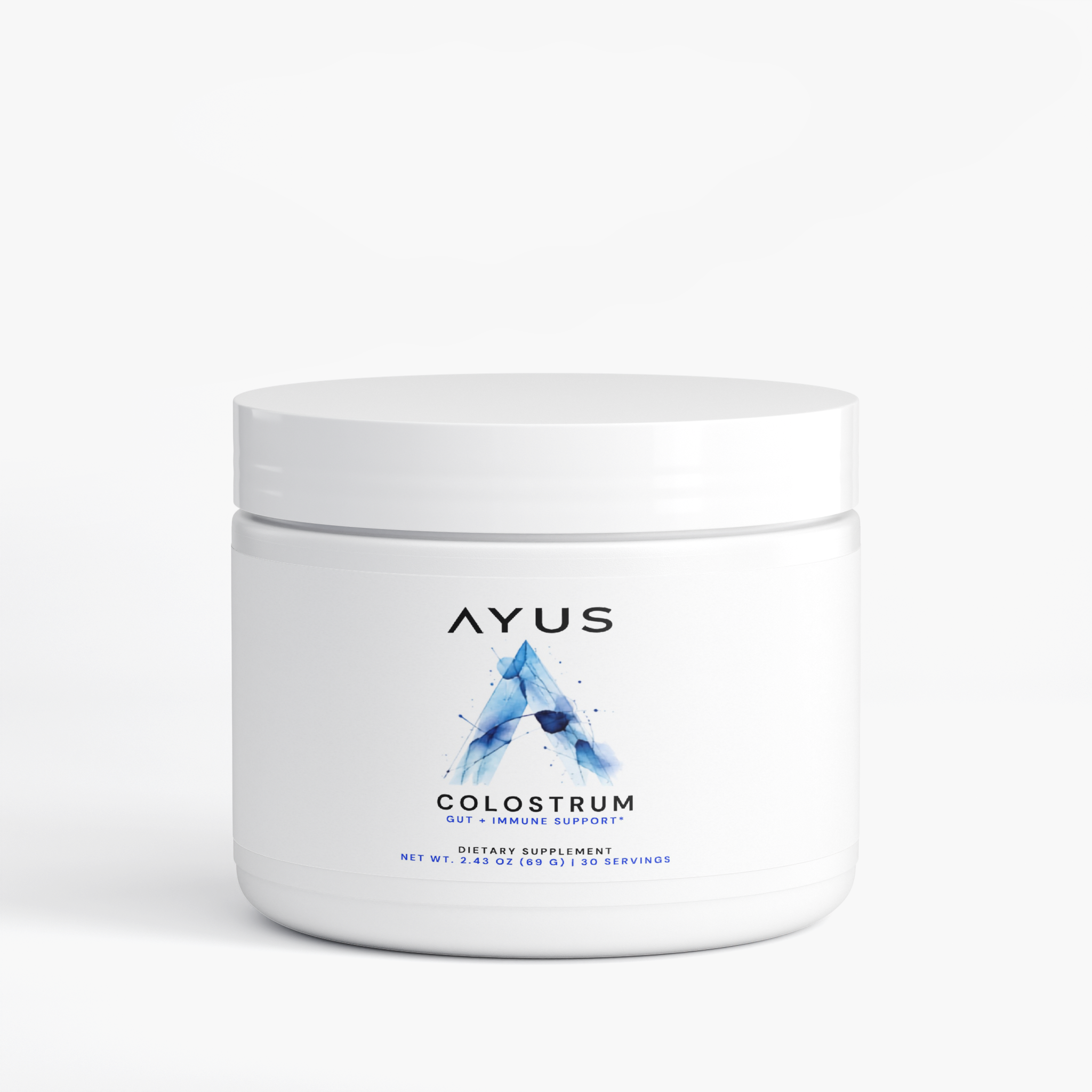 AYUS Colostrum Powder supplement jar