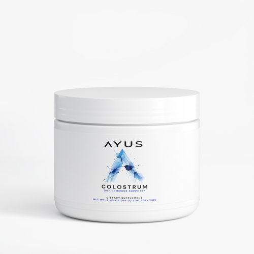 AYUS Colostrum Powder supplement jar